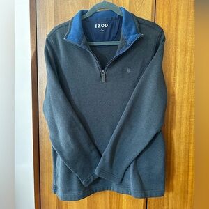 Men’s Izod Large fleece dark grey/navy quarter zip